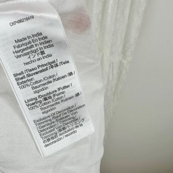 Madewell Tie Back Flutter Sleeve Tiered Midi Dress White Cottagecore US 00 NWT - Picture 9 of 16